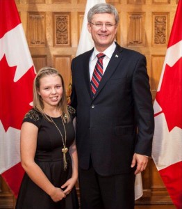 Annaleise with Prime Minister Stephen Harper